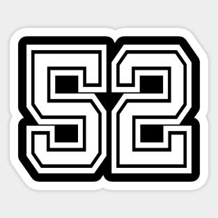 Number 52 for a sports team, group, or community T-Shirt Sticker